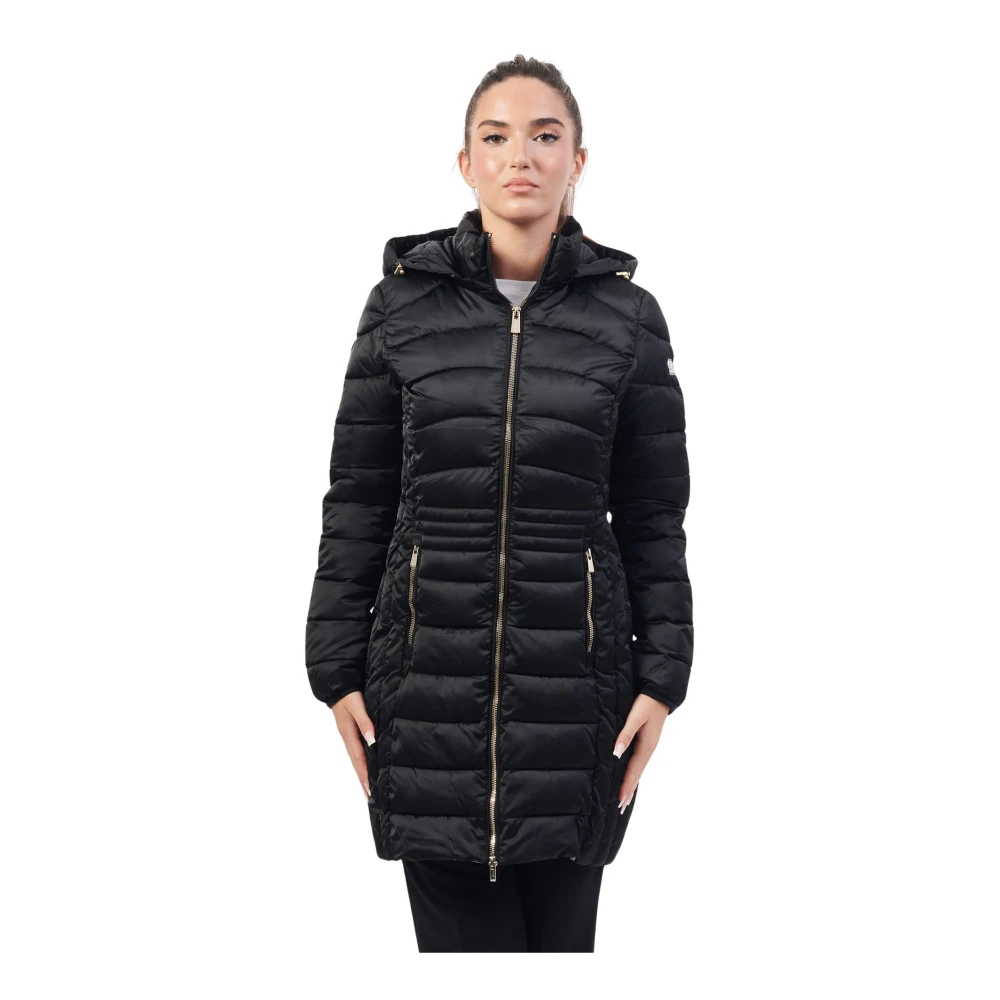 YES ZEE Zwarte Gewatteerde Hoodiejas Black Dames