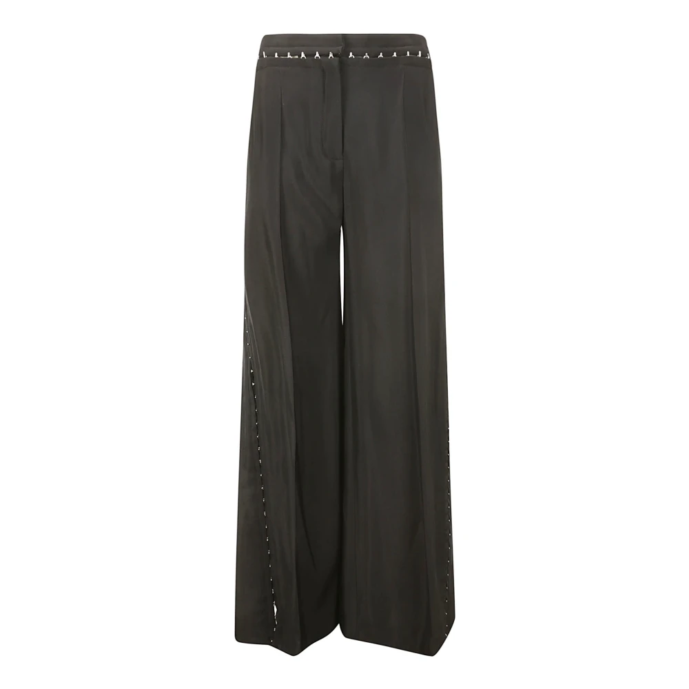 Mugler Black Wide Trousers, Female, S, Wide-Leg Trousers