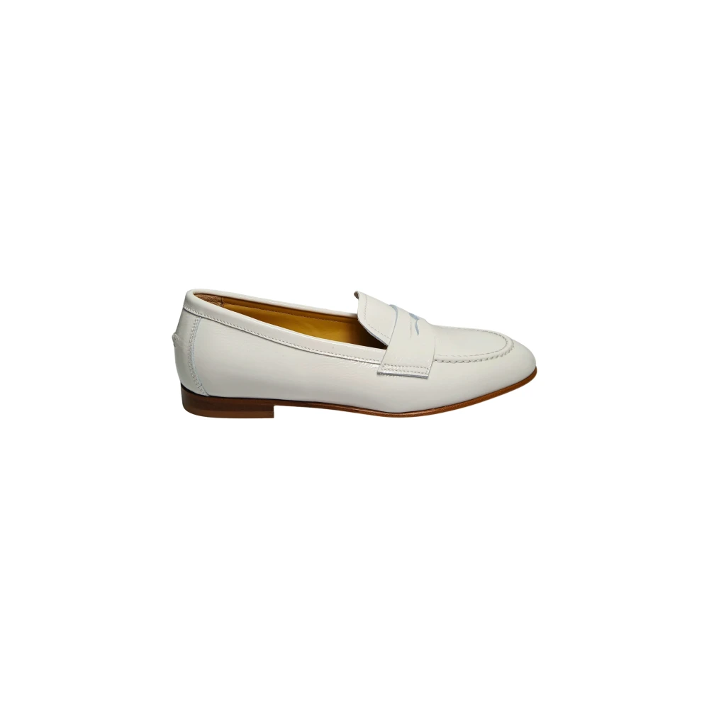 Baldinini Women's White Mocassini Naplak - Loafers - 7 Uk - Shoes