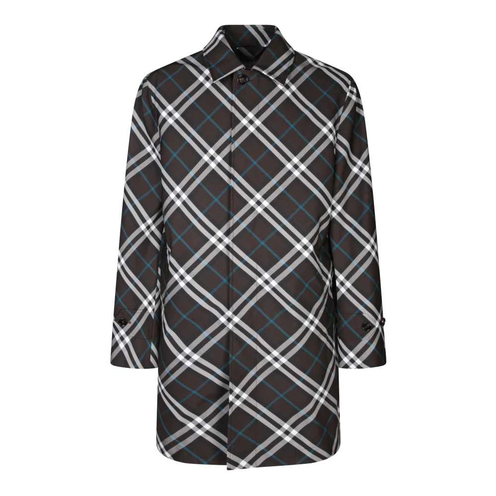 Burberry Klassieke Grijze Jas voor Mannen Multicolor Heren