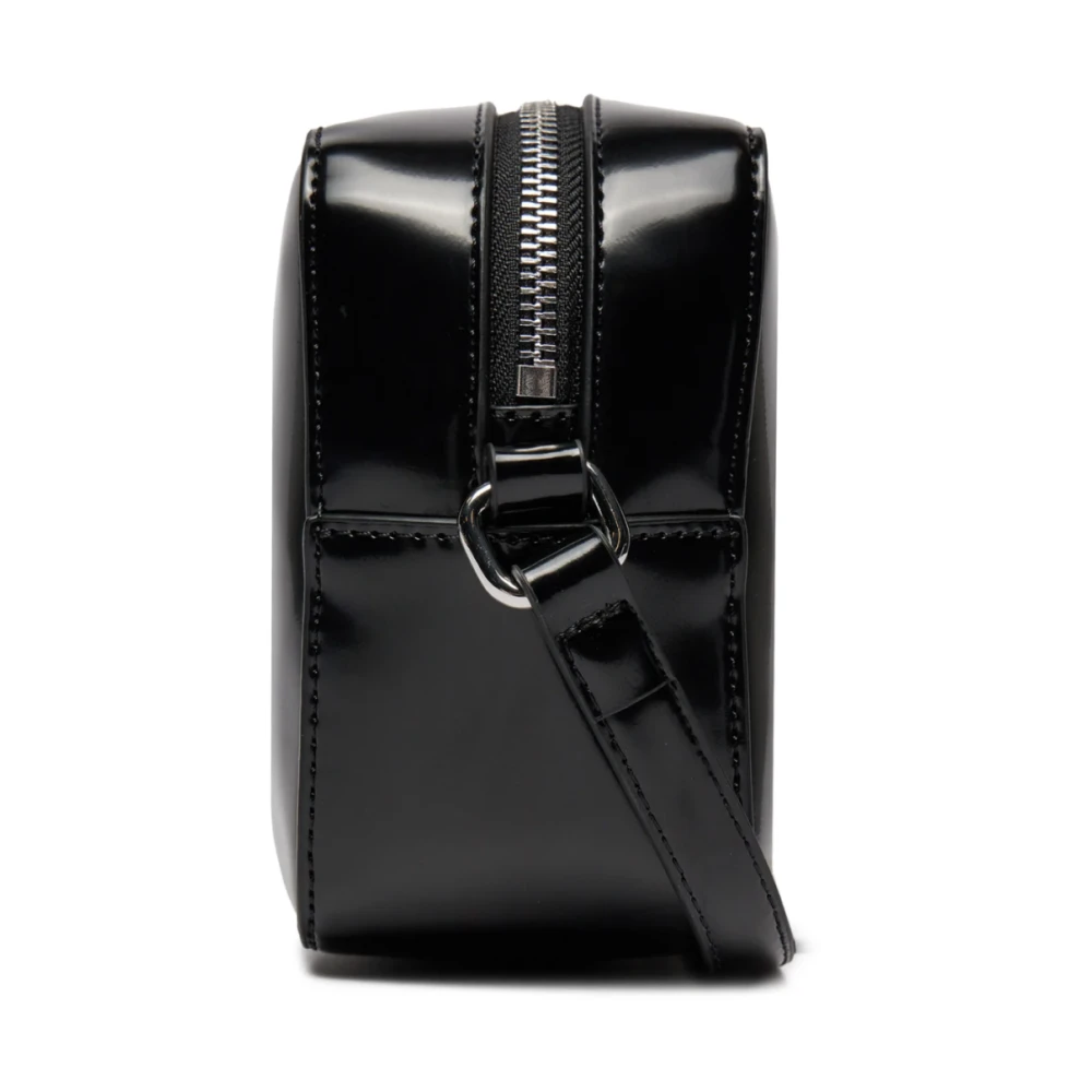 Tommy Jeans Zwarte PU Leren Schoudertas Black Dames