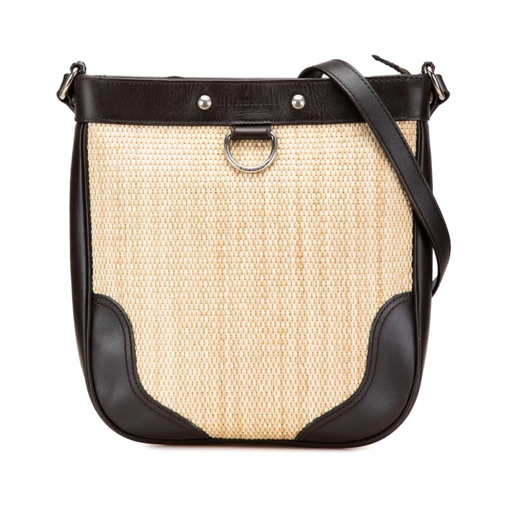 Burberry Vintage Women's Brown Pre-Owned Elegant Woven Shoulder Bag Everyday Carry
