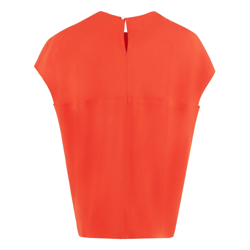 Aspesi Button Back Crêpe Blouse Orange Dames
