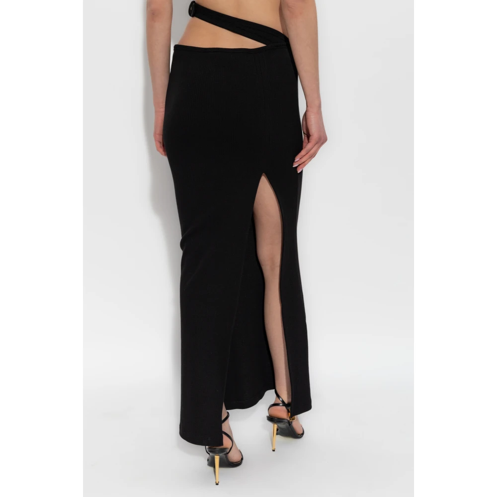 Versace Jeans Couture Geribbelde one-shoulder jurk Black Dames