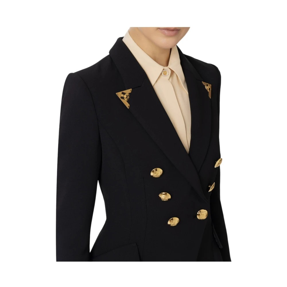 Elisabetta Franchi Stijlvolle Jas voor Vrouwen Black Dames