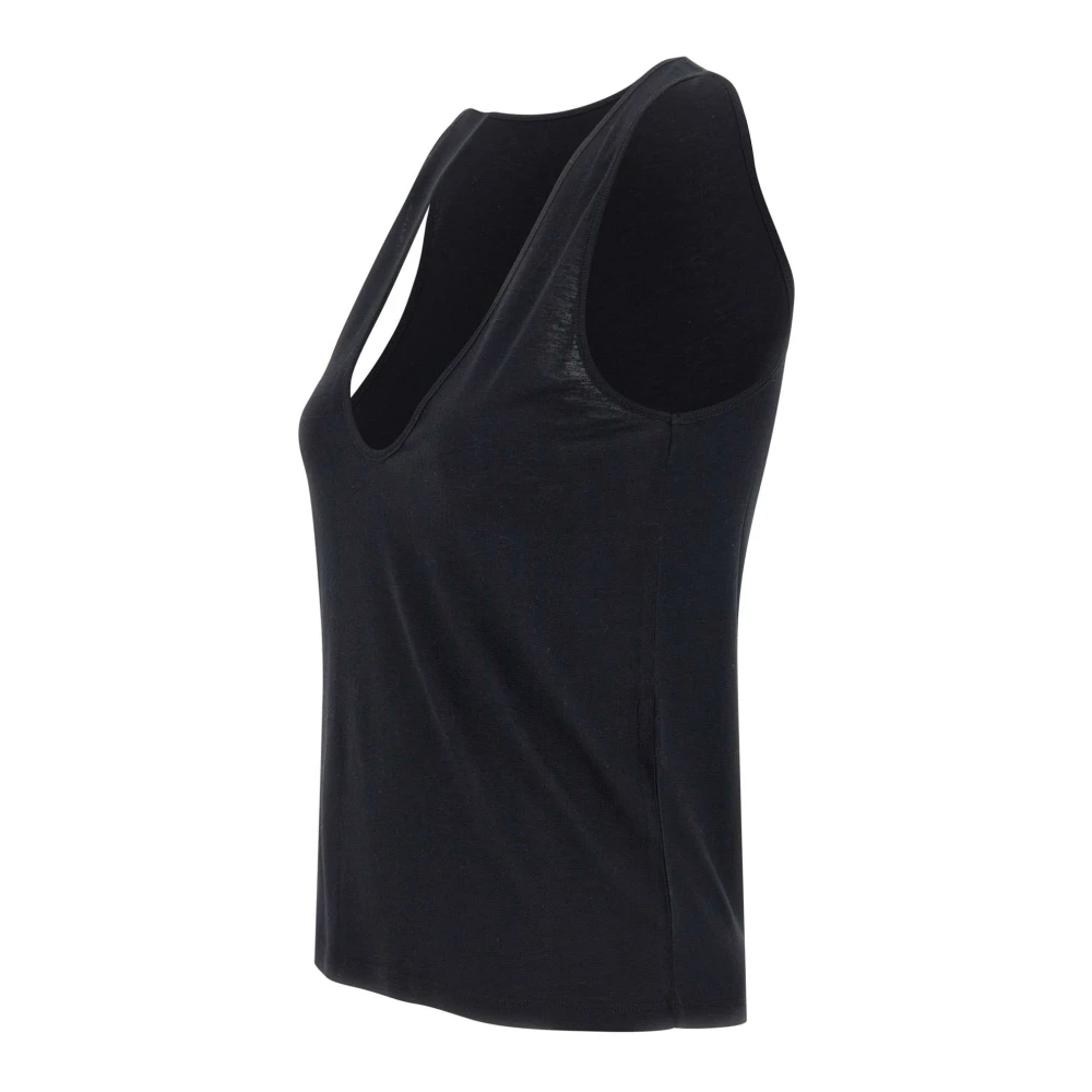 Loulou Studio Zwarte Mouwloze Top van Wolmix Black Dames