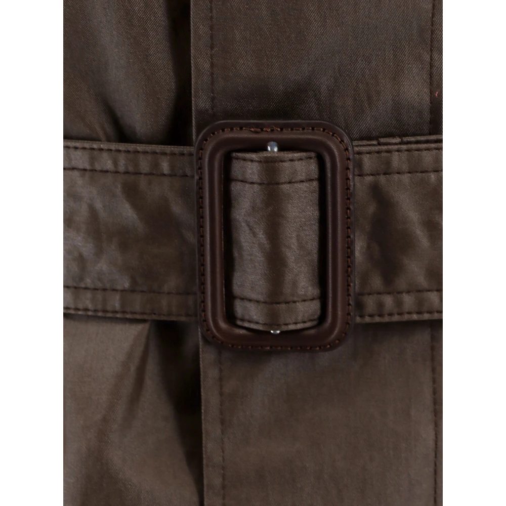 Lemaire Gecoate Canvas Trenchcoat Brown Dames