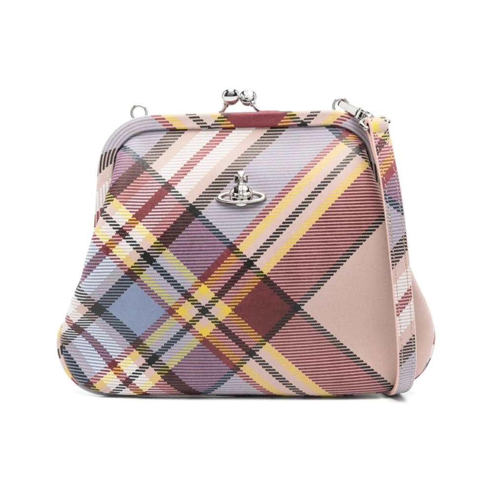 Vivienne Westwood Beige Kiss-Lock Handtas met Orb-detail Multicolor Dames