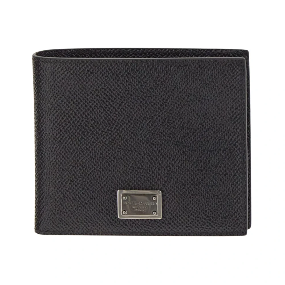 Dolce & Gabbana Leren Bifold Portemonnee Black Heren