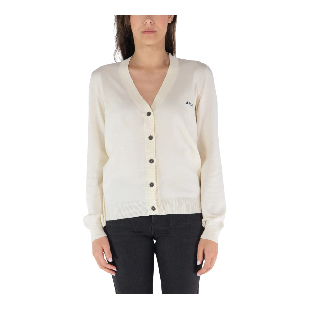 A.p.c. Luxe Cashmere Cardigan White Dames