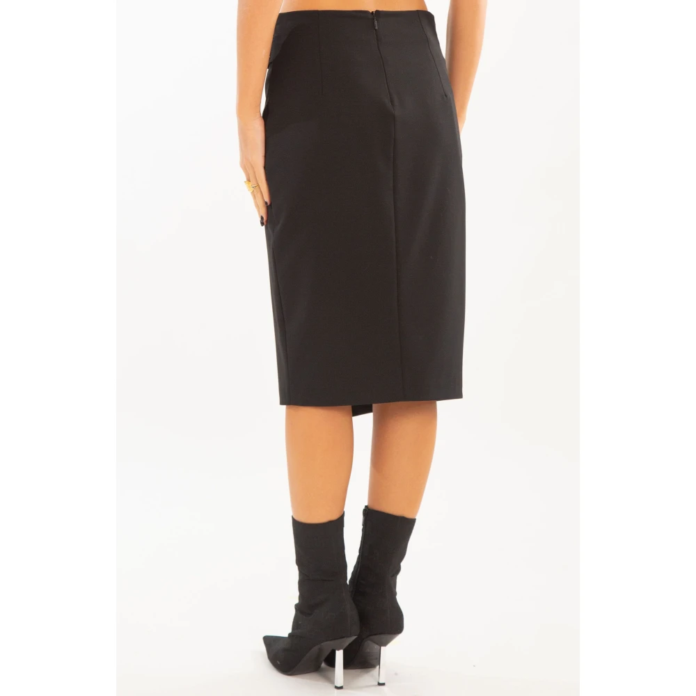 pinko Elegante Longuette Rok in Zwart Black Dames