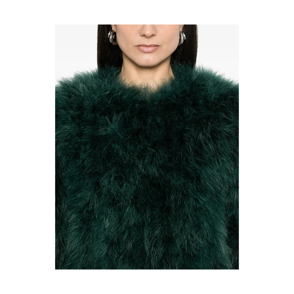Yves Salomon Bosgroene Faux Fur Jas Green Dames