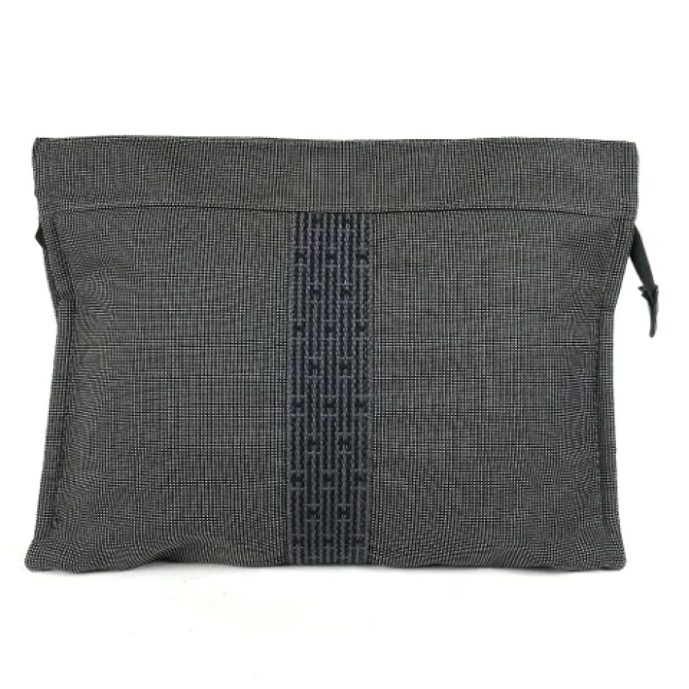 Hermès Vintage Pre-owned Fabric clutches Gray Dames