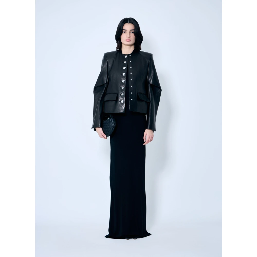 Khaite Slinky Jersey Asymmetrische Halslijn Jurk Black Dames
