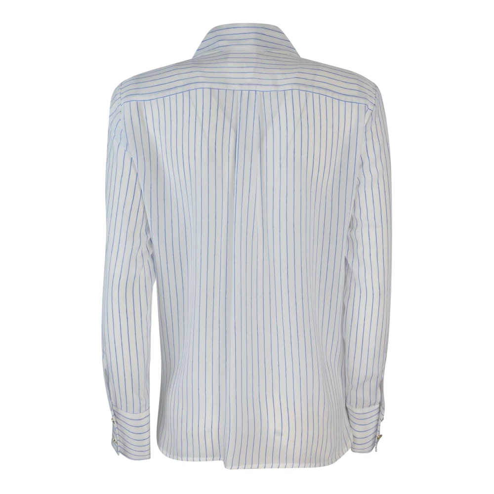 Max Mara Studio Blauwe Zijden Shirt met Print Blue Dames
