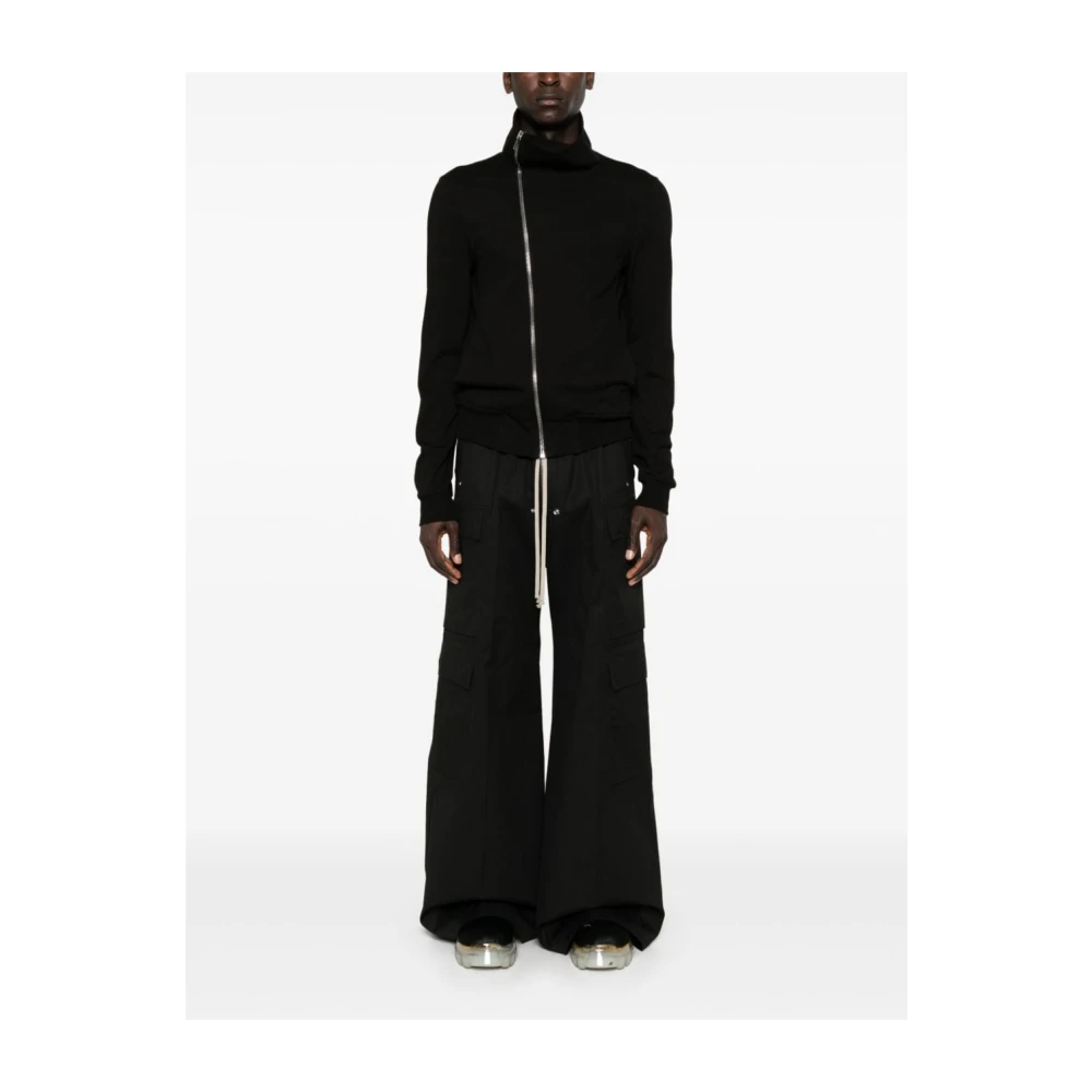 Rick Owens Cargo Broeken met Riemen en Wijde Pijpen Black Heren