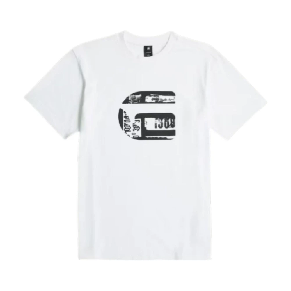 G-Star Men's White Graphic Logo T-Shirt - T-Shirts - M - Tops