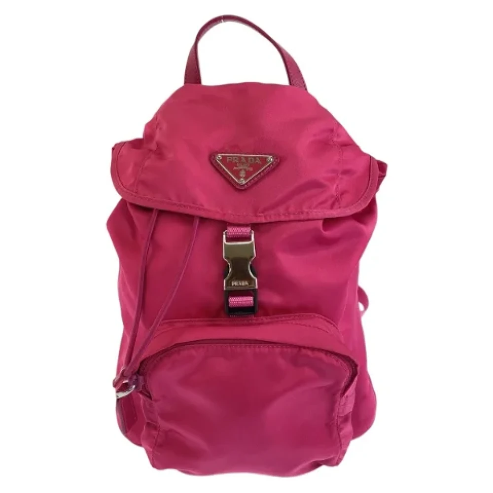 Prada Vintage Pre-owned Canvas backpacks Pink Dames