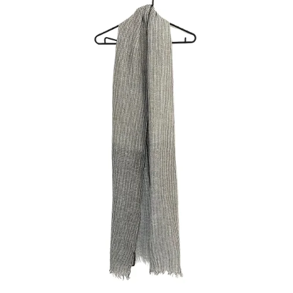 Salvatore Ferragamo Pre-owned Silk scarves Gray Dames