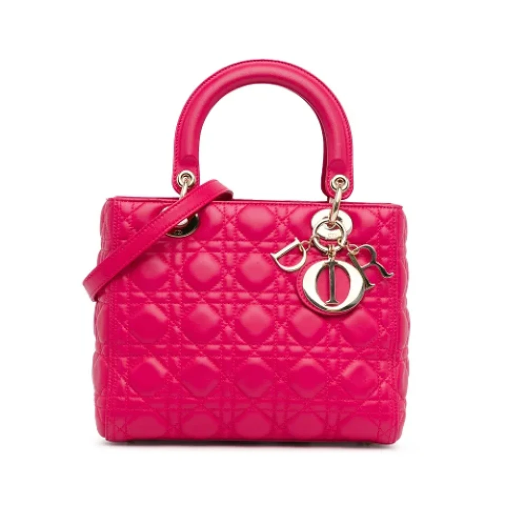 Dior Vintage Pre-owned Leather dior-bags Pink Dames