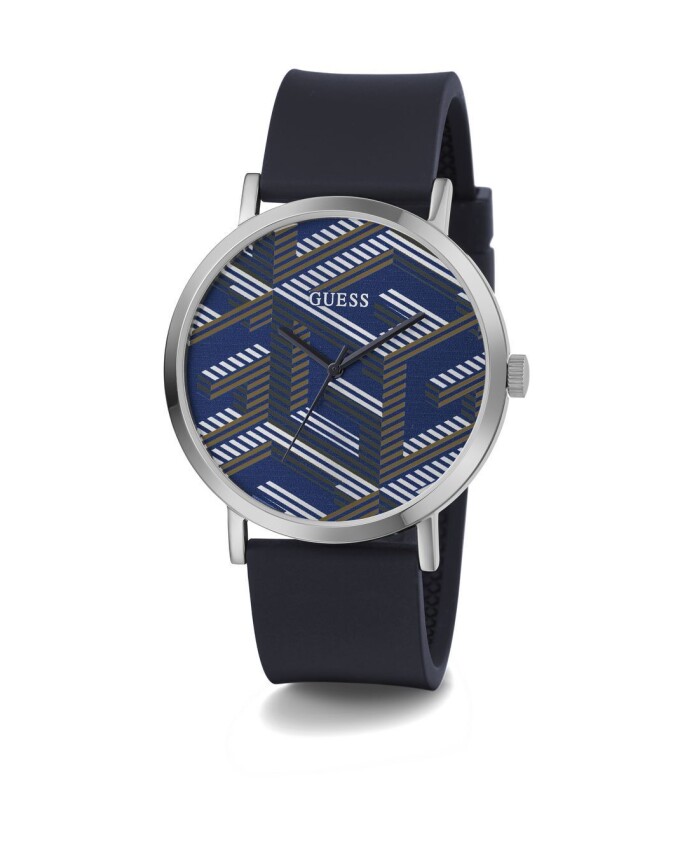 blauw-en-zilverkleurig-horloge-met-relief