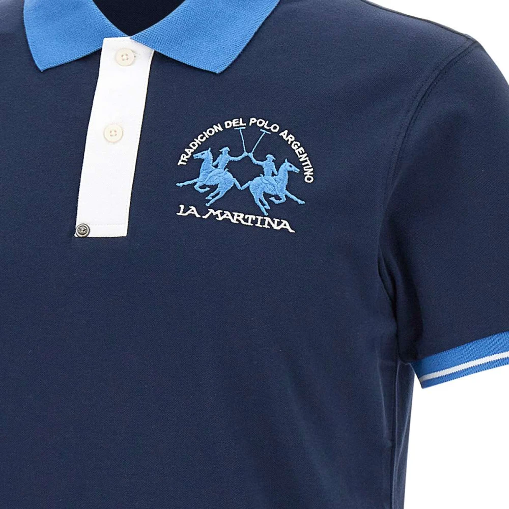LA MARTINA Polo Shirts Blue Heren