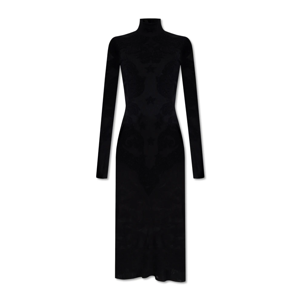 Balmain Transparante jurk met opstaande kraag Black Dames