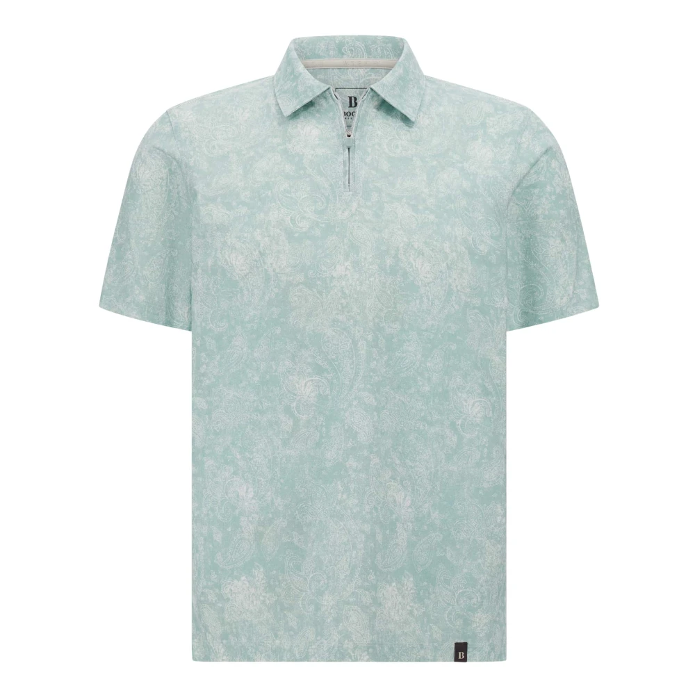Boggi Milano Poloshirt van katoenmix jersey Green Heren