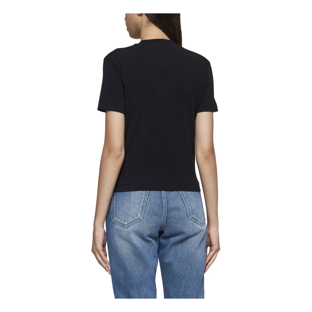 Jacquemus Zwart Stretch Katoenen T-shirt Black Dames