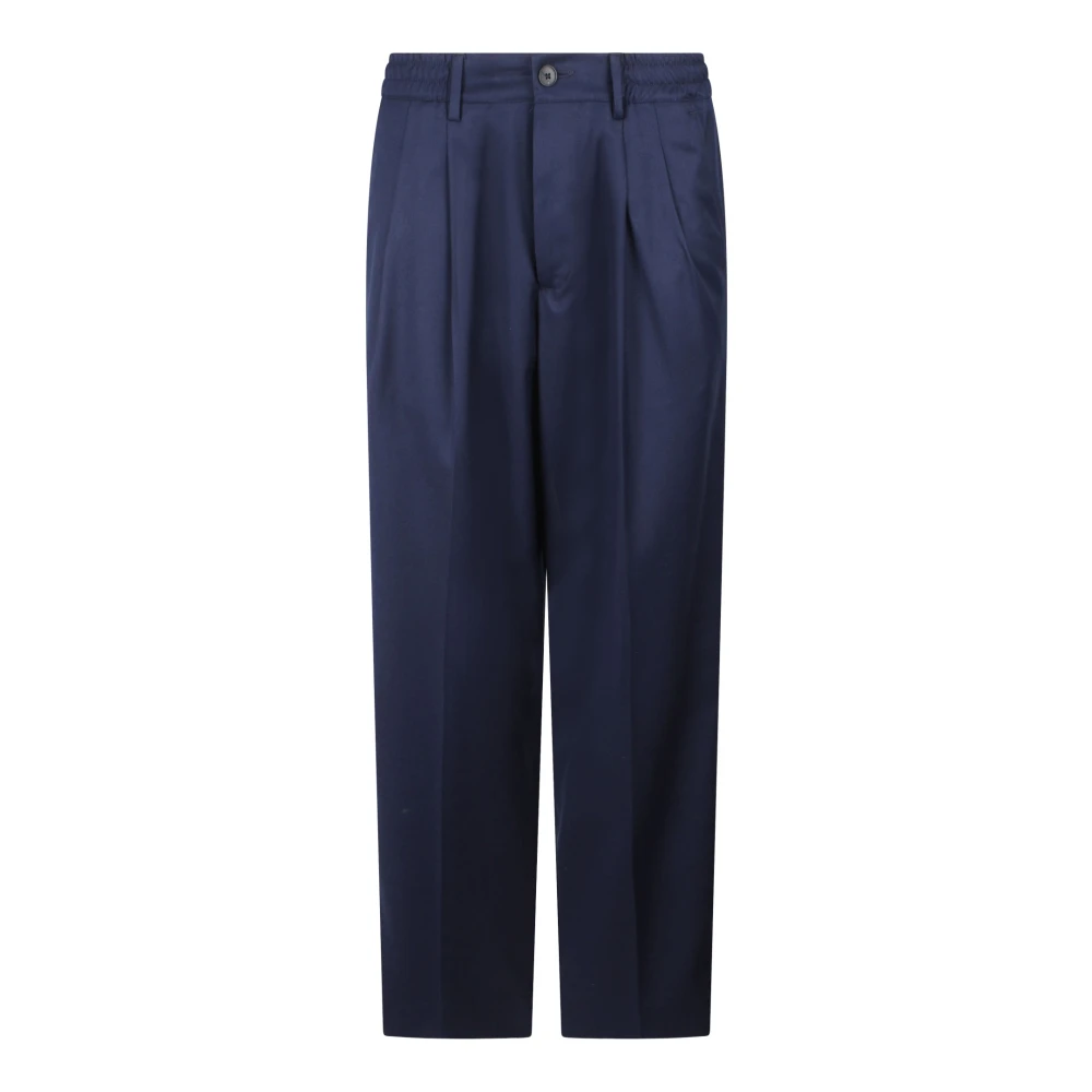 Low Brand Elegant Wide Leg Trousers Blue Heren