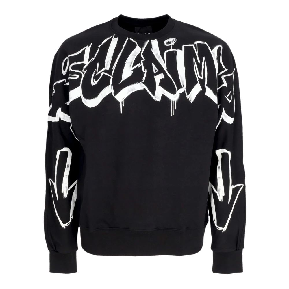 Disclaimer Logo Crewneck Sweatshirt Zwart Wit Black Heren