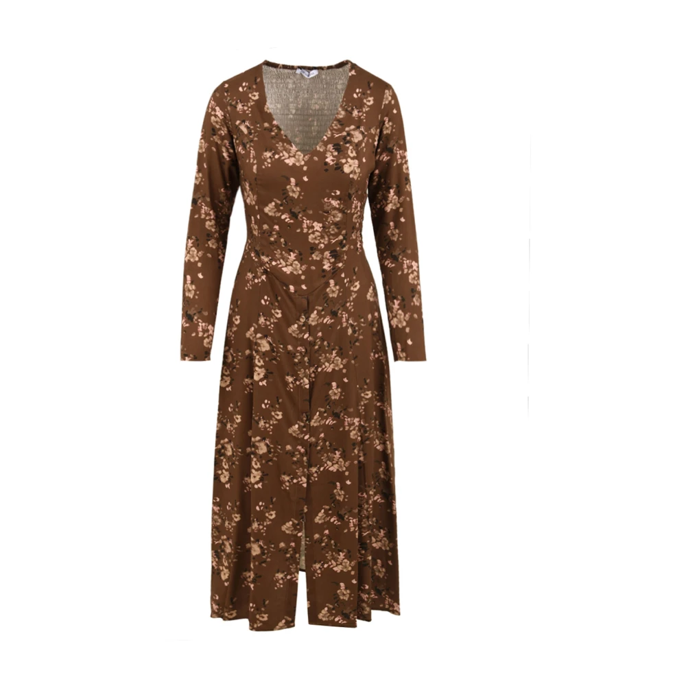 Mar De Margaritas Witte Bloemenjurk Mmabw01007 Brown Dames