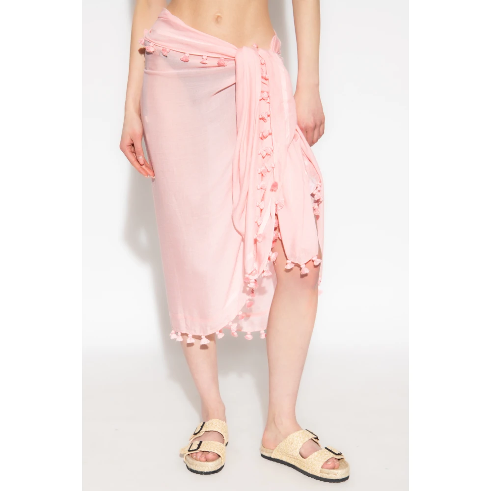 Melissa Odabash Gefranjerde pareo Pink Dames