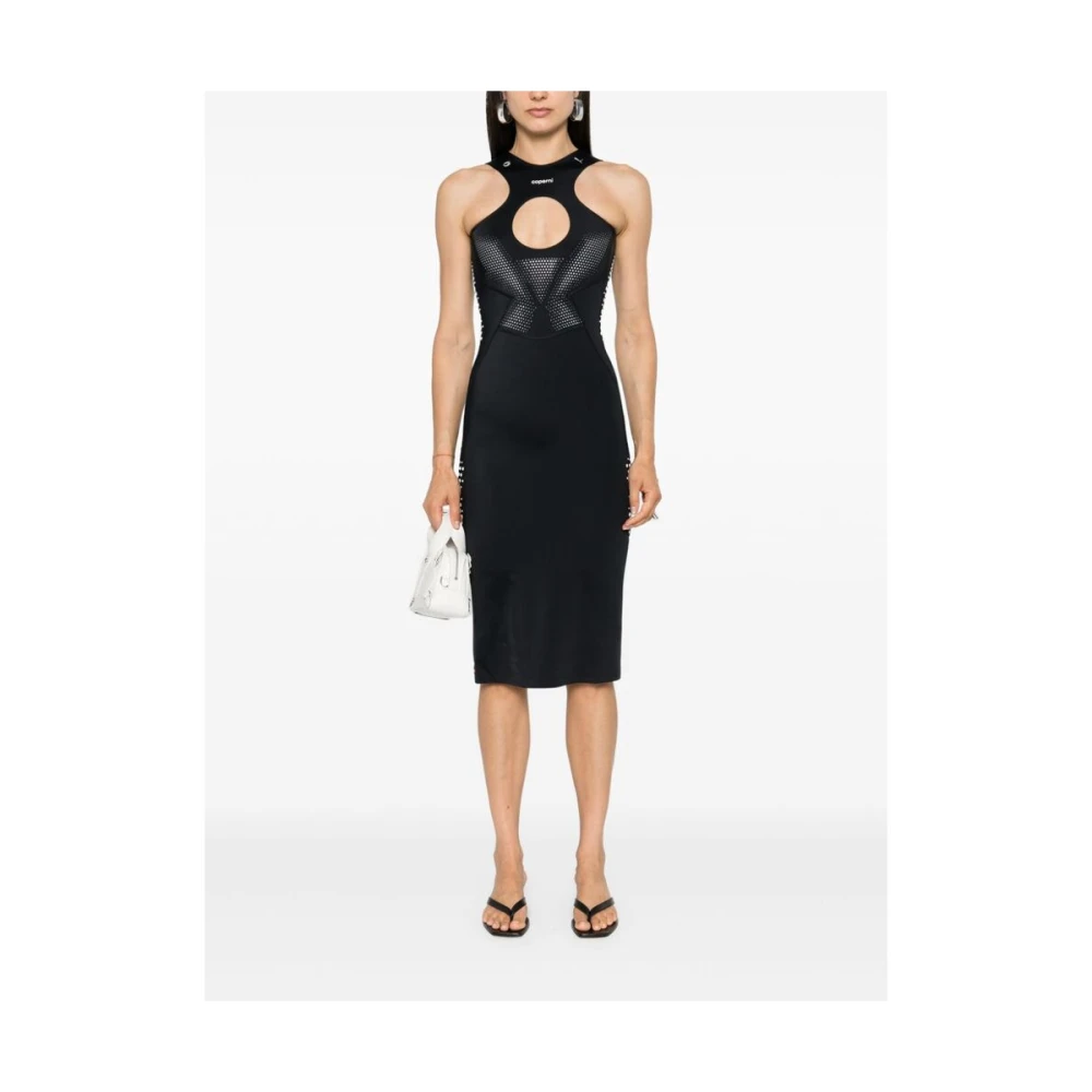 Coperni Reflecterende Mouwloze Zwarte Jurk Black Dames
