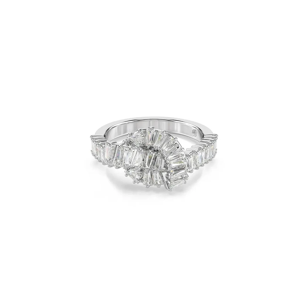 Swarovski Matrix Ring, Baguette-Schliff, Knoten, Rhodiniert Weiß Größe 60 - Image 2