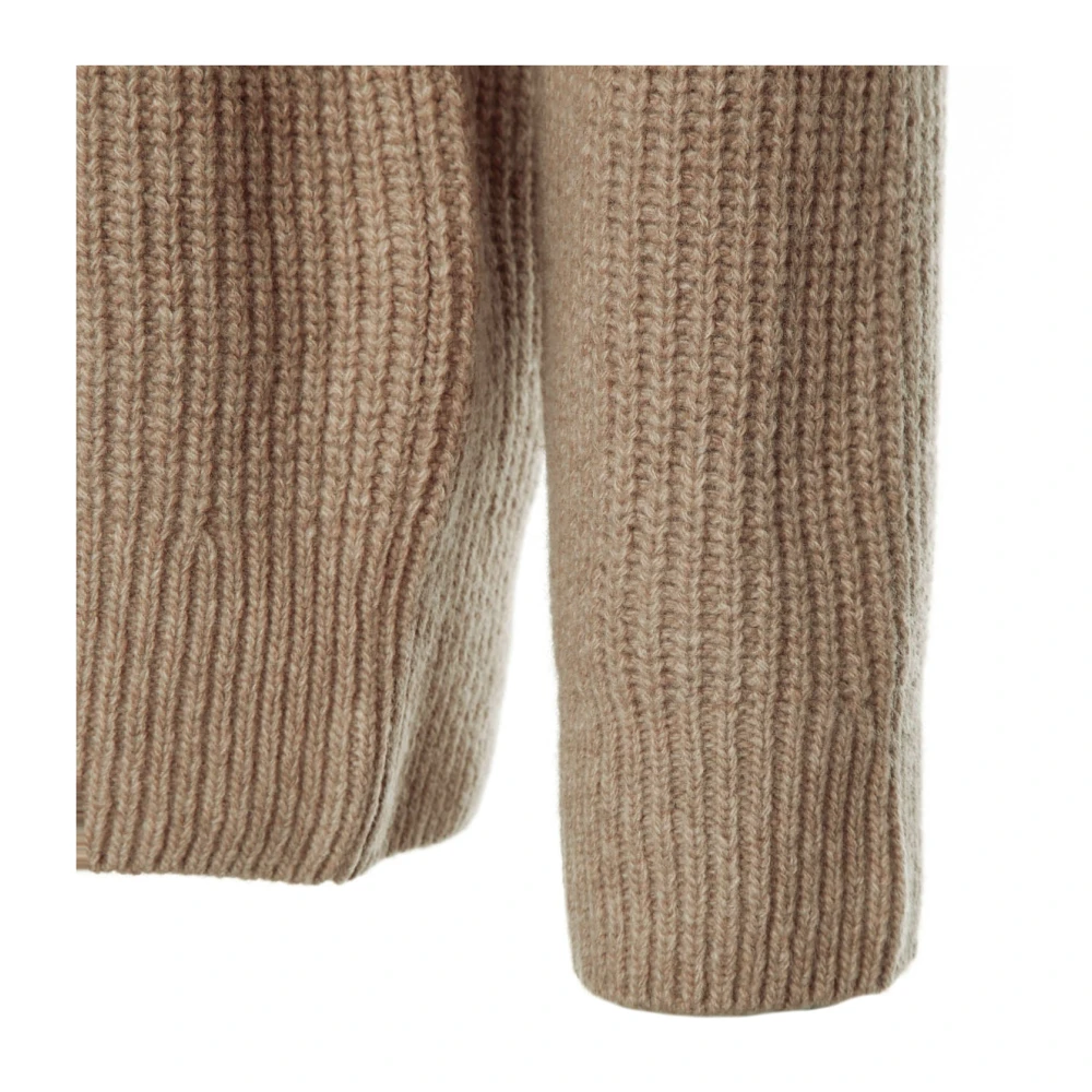 closed Geritste Gebreide Trui Beige Heren