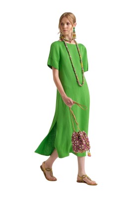 green emerald velvet dress ALISA MIDI DRESS main image 0
