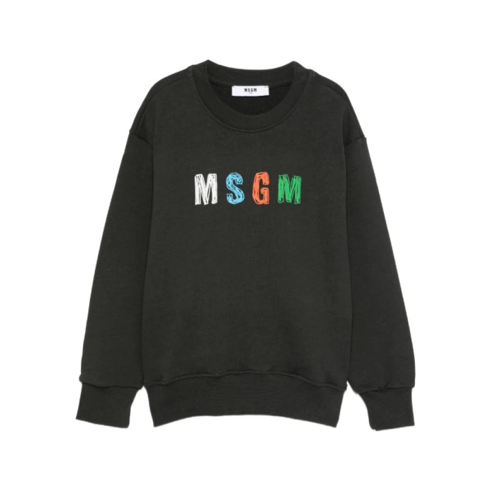 Msgm Black Jumpers - Male - Kids Sweatshirts - 14 Y - Kids
