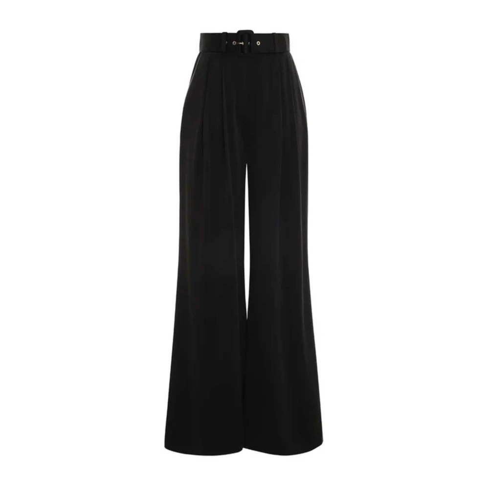 Zimmermann Zwarte zijden wijde broek Black Dames
