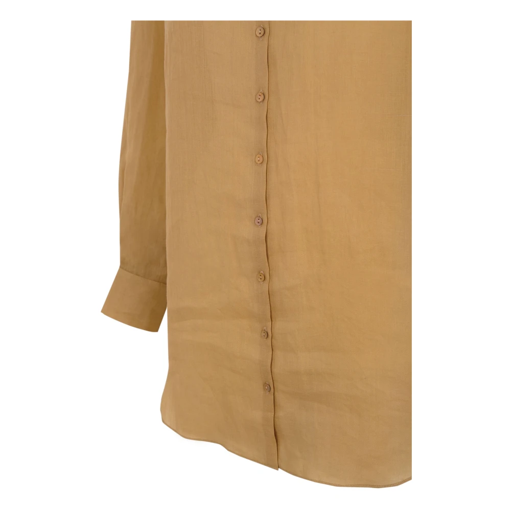 Cortana Oversized Ramie Shirt in Perzik Brown Dames