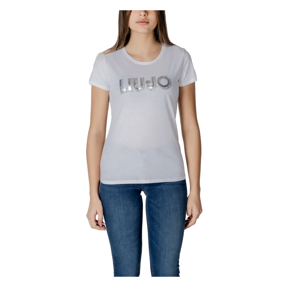 Liu Jo Wit Katoenen Ronde Hals T-Shirt White Dames