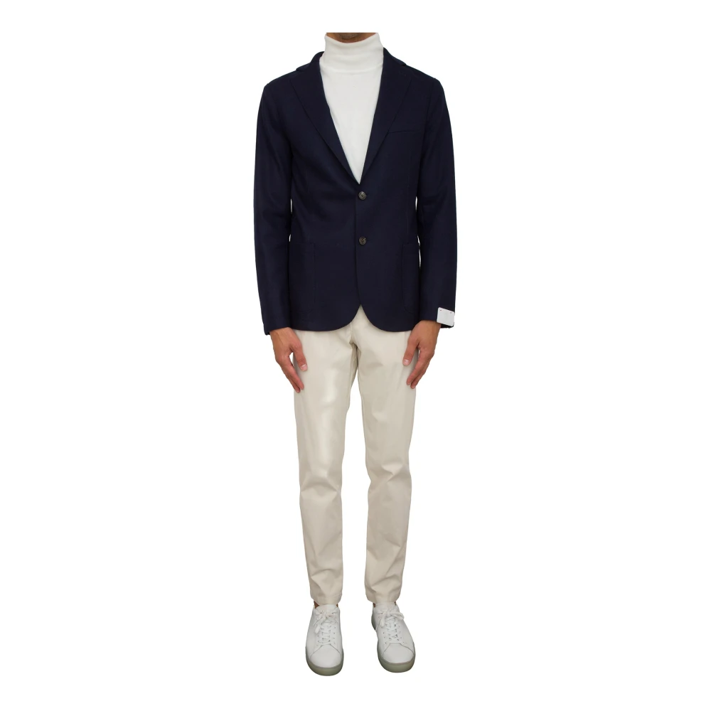 Eleventy Blauwe Jas Single Breasted Stijl Blue Heren
