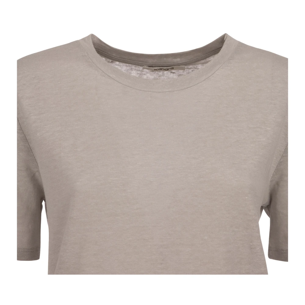 Kangra Grijze Linnen T-shirt en Polo Gray Dames