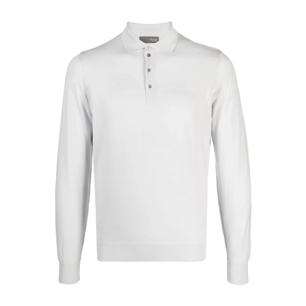 Drumohr Gesso Polo-Neck Sweater White Heren