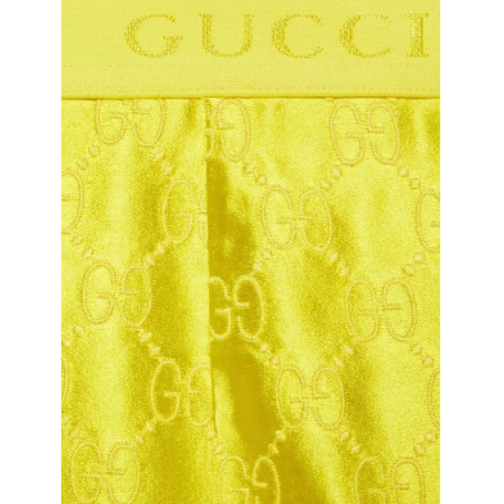 Gucci GG Supreme zijden rok Yellow Dames