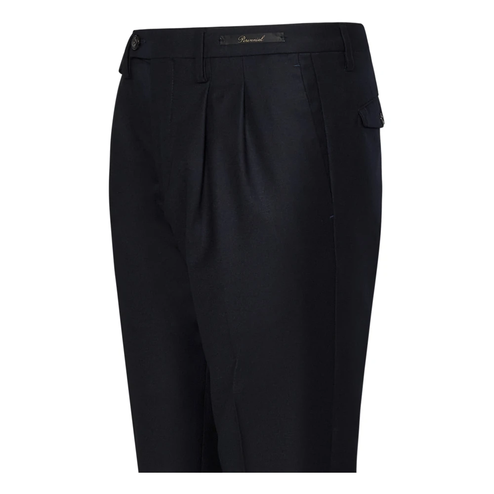 Michael Coal Blauwe Wollen Broek Elegante Pasvorm Blue Heren
