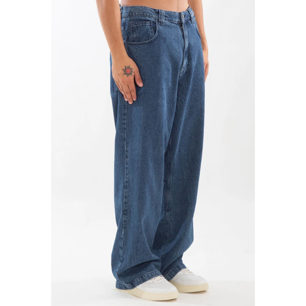 Garment Workshop Baggy Stonewash Jeans Blue Heren