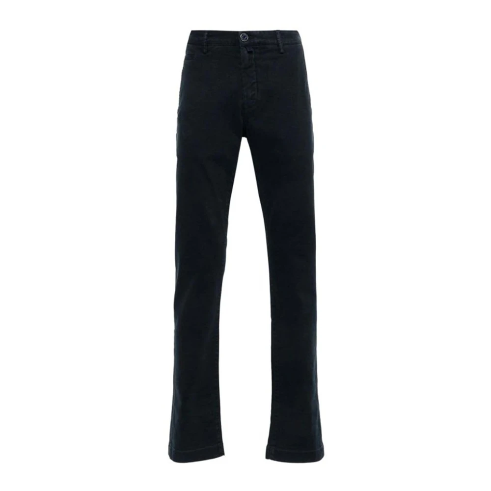 Jacob Cohën Blauwe Katoenen Gabardine Broek Rechte Pijp Blue Heren