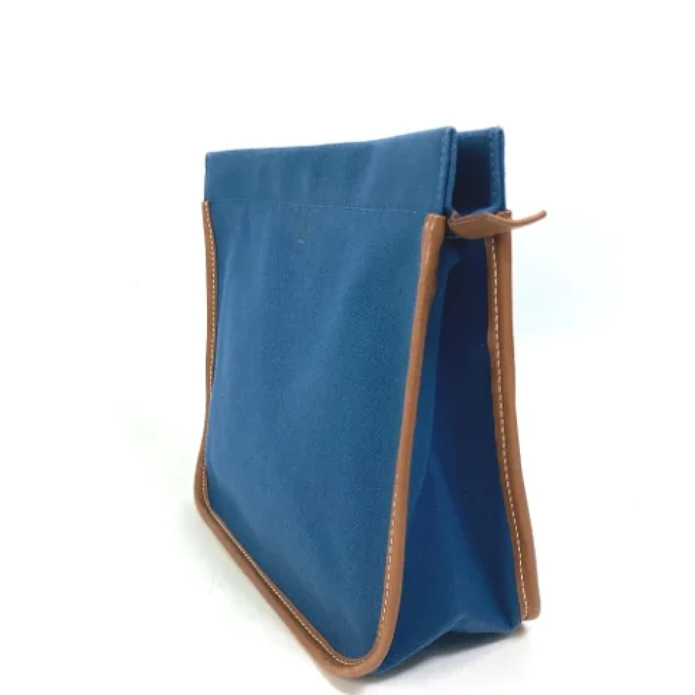 Hermès Vintage Pre-owned Fabric clutches Blue Heren