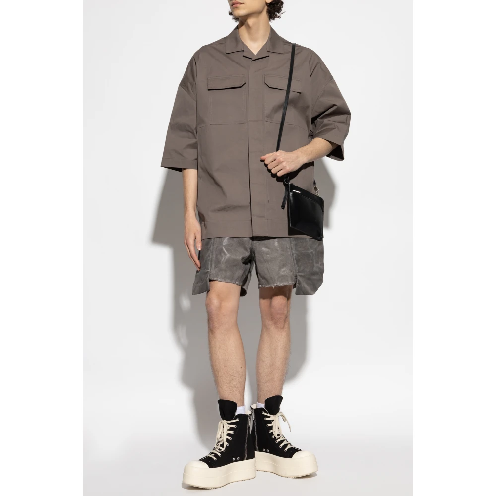 Rick Owens Denim Shorts Gray Heren